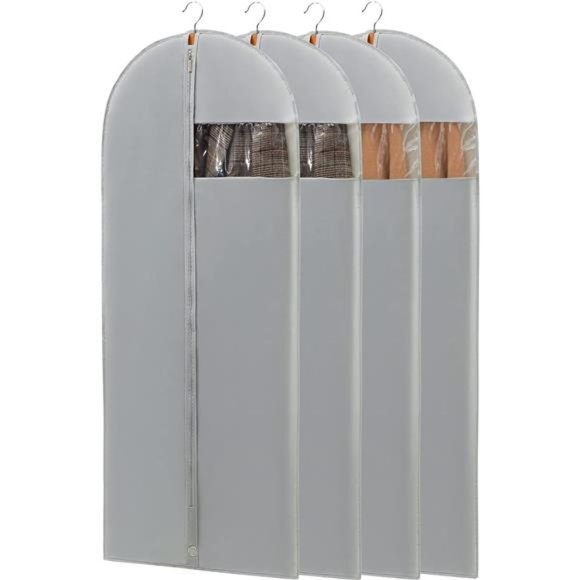 4 Pack - 65" Dress Garment Bags for Hanging Clothes, Dress Bags for Gowns Long - Picture 1 of 7